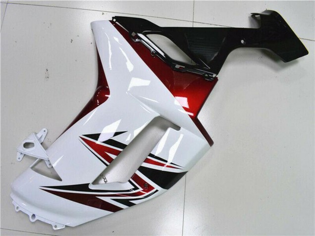 2007-2008 Kawasaki ZX6R Motorcycle Fairings - White Black Red