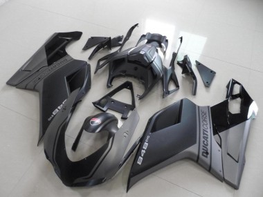 2007-2014 Ducati 848 Motorcycle Fairings - Grey Matte Black