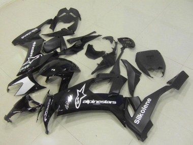 2008-2010 Kawasaki ZX10R Motorcycle Fairings - Glossy Black Silkolene Star