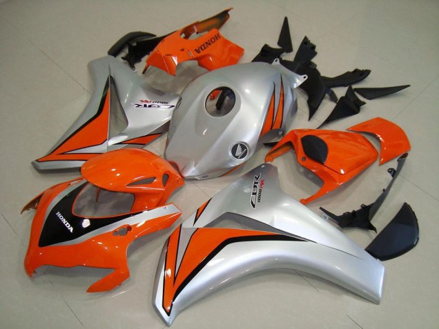 2008-2011 Honda CBR1000RR Motorcycle Fairings - Silver Orange Glossy Black