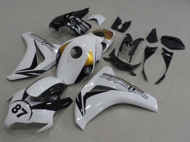 2008-2011 Honda CBR1000RR Motorcycle Fairings - White Gold Glossy Black 87