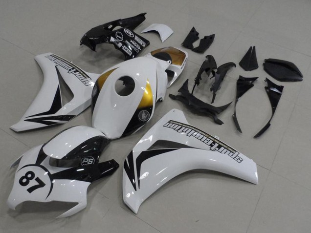 2008-2011 Honda CBR1000RR Motorcycle Fairings - White Gold Glossy Black 87