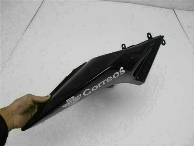 2008-2012 Kawasaki EX250 Motorcycle Fairings - Glossy Black White West