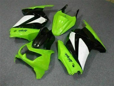 2008-2012 Kawasaki EX250 Motorcycle Fairings - Green White Black