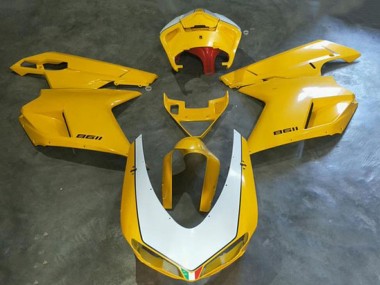 2008-2012 Kawasaki EX250 Motorcycle Fairings - White Yellow