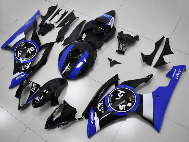 2008-2016 Yamaha YZF R6 Bike Fairings - White Blue Glossy Black