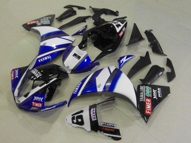 2009-2011 Yamaha YZF R1 Motorcycle Fairings - White Blue Black Fimer Yamalube