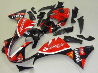 2009-2011 Yamaha YZF R1 Motorcycle Fairings - Red Black White Santander Fimer