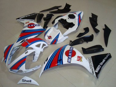 2009-2011 Yamaha YZF R1 Motorcycle Fairings - White Blue Red Black Martini