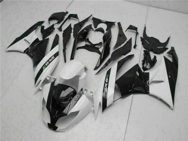 2009-2012 Kawasaki ZX6R Motorcycle Fairings - Glossy Black White