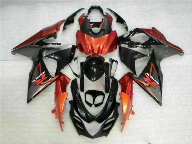 2009-2016 Suzuki GSXR 1000 Motorcycle Fairings - Orange Glossy Black