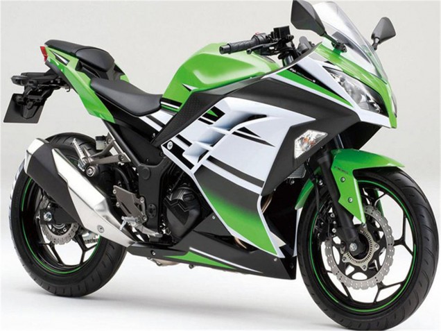 2013-2024 Kawasaki Ninja 300 EX300R Motorcycle Fairings - Green White Black Stripe