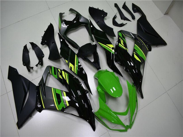 2013-2018 Kawasaki ZX6R Motorcycle Fairings - Green Yellow Glossy Black Matte Black