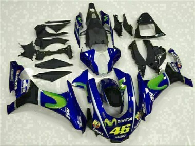 2015-2019 Yamaha YZF R1 Motorcycle Fairings - Blue Silver Black Green MoviStar
