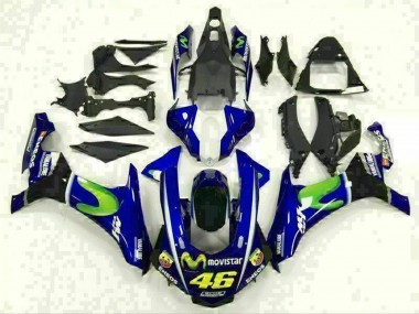 2015-2019 Yamaha YZF R1 Motorcycle Fairings - Blue Silver Black Green MoviStar