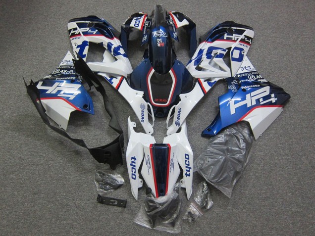 2015-2016 BMW S1000RR Motorcycle Fairings - White Red Blue HP Tyco