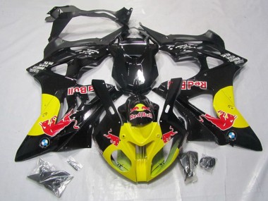 2009-2014 BMW S1000RR Motorcycle Fairings - Glossy Black Yellow Red Bull