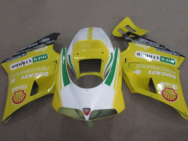 1993-2005 Ducati 748 Motorcycle Fairings - Yellow White Green Shell Info Strrda
