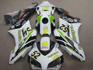 2004-2005 Honda CBR1000RR Motorcycle Fairings - White Yellow Green Black Hannspree 52