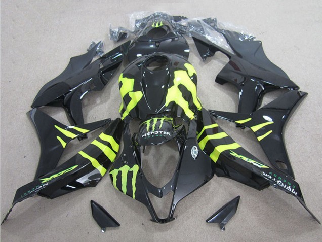 2004-2005 Honda CBR1000RR Motorcycle Fairings - Glossy Black Yellow Monster