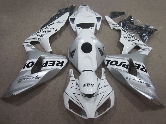 2006-2007 Honda CBR1000RR Motorcycle Fairing - White Silver Black Repsol