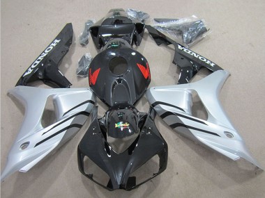 2006-2007 Honda CBR1000RR Bike Fairings - Silver Glossy Black