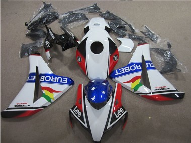 2008-2011 White Red Blue Star Carrera EuroBet Lee Honda CBR1000RR Motorcycle Fairings
