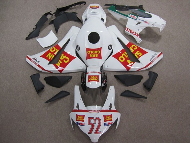 2008-2011 Honda CBR1000RR Motorcycle Fairings - White Red Yellow San Carlo 52