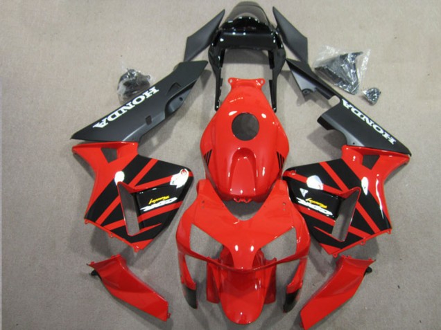 2003-2004 Honda CBR600RR Motorcycle Fairing - Red Glossy Black Matte Black