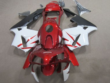 2003-2004 Honda CBR600RR Motorcycle Fairings - Red White Matte Black