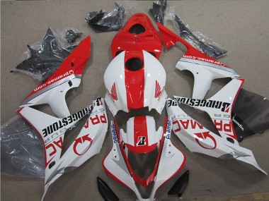 2007-2008 Honda CBR600RR Motorcycle Fairings - White Red Pramac Bridgestone