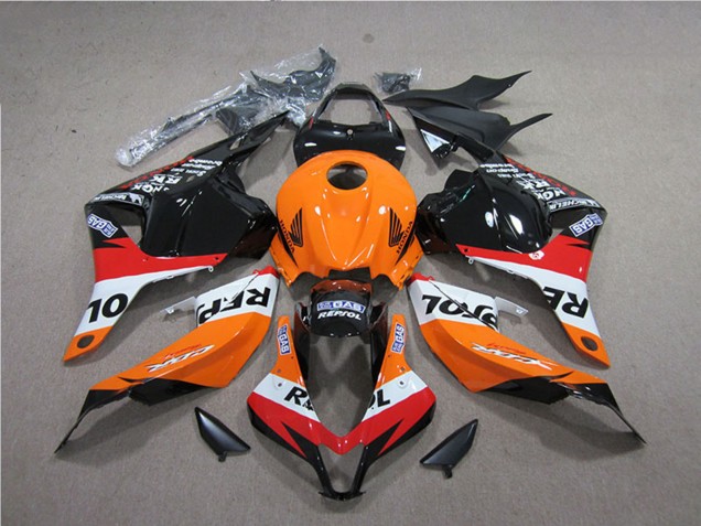 2009-2012 Honda CBR600RR Abs Fairings - Orange White Red Glossy Black Repsol