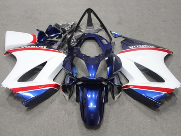 2002-2013 Honda VFR 800 Motorcycle Fairing - White Blue Red