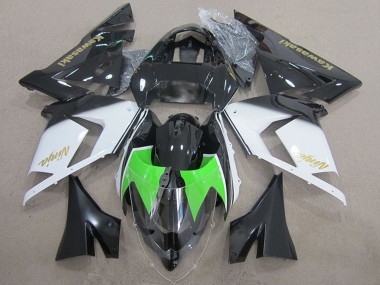 2004-2005 Kawasaki ZX10R Motorcycle Fairings - Black White Gold Ninja