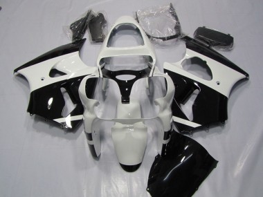 2000-2002 Kawasaki ZX6R Motorcycle Fairings - White Glossy Black