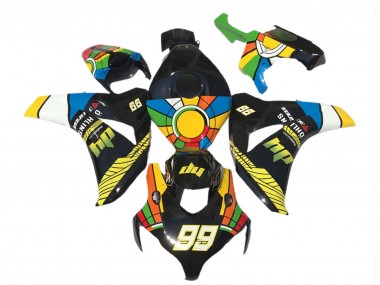 2008-2011 Honda CBR1000RR Motorcycle Fairings - Blue Yellow Green Red Black Color Wheel 99