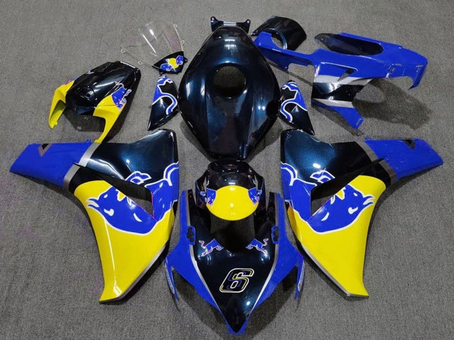 2008-2011 Honda CBR1000RR Motorcycle Fairing - Dark Blue Yellow Red Bull