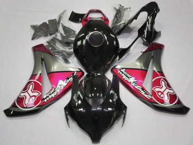 2008-2011 Honda CBR1000RR Motorcycle Fairings - Pink Grey Glossy Black
