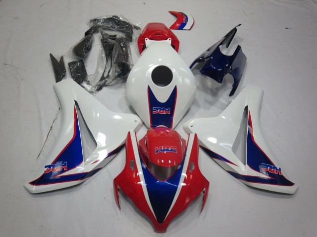 2008-2011 Honda CBR1000RR Motorcycle Fairings - White Red Blue HRC Style