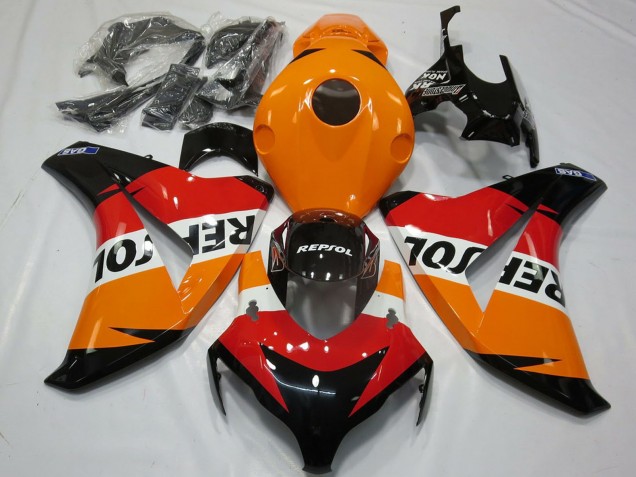 2008-2011 Honda CBR1000RR Motorcycle Fairings Kit - Orange White Red Glossy Black Repsol