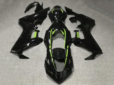 2017-2023 Honda CBR1000RR Motorcycle Fairings - Glossy Black Lime Green Lining