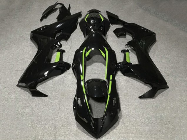 2017-2023 Honda CBR1000RR Motorcycle Fairings - Glossy Black Lime Green Lining