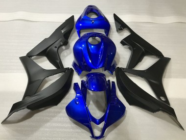 2007-2008 Honda CBR600RR Motorcycle Fairing Kits - Blue Matte Black