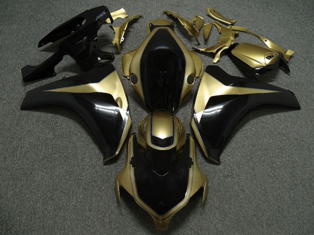 2008-2011 Honda CBR1000RR Motorcycle Fairings - Gold Glossy Black