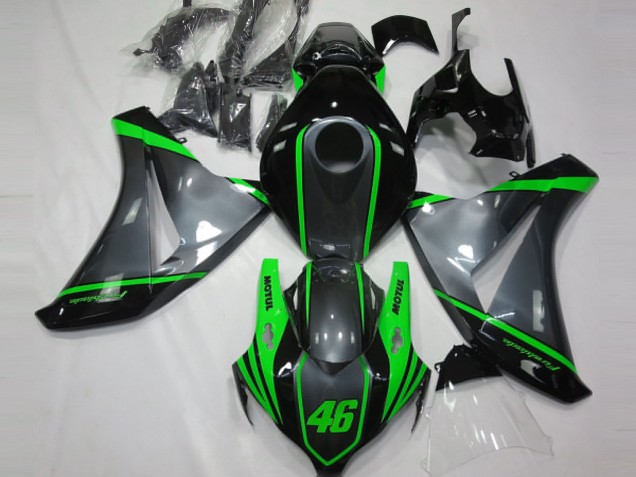 2008-2011 Honda CBR1000RR Motorcycle Fairings - Grey Green Matte Black Motul 46