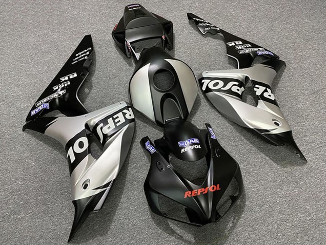 2006-2007 Honda CBR1000RR Motorcycle Fairings - Silver Matte Black Repsol
