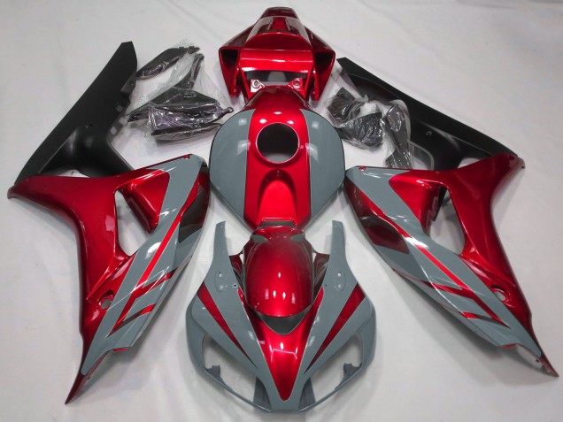 2006-2007 Honda CBR1000RR Motorcycle Fairings - Nardo Grey Red Matte Black
