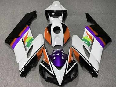 2004-2005 Honda CBR1000RR Motorcycle Fairings - White Orange Purple Glossy Black Star