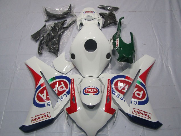2008-2011 Honda CBR1000RR Motorcycle Fairings - White Red Blue Pata Castrol Tonello