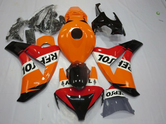 2008-2011 Honda CBR1000RR Motorcycle Fairing - Orange White Red Glossy Black Repsol